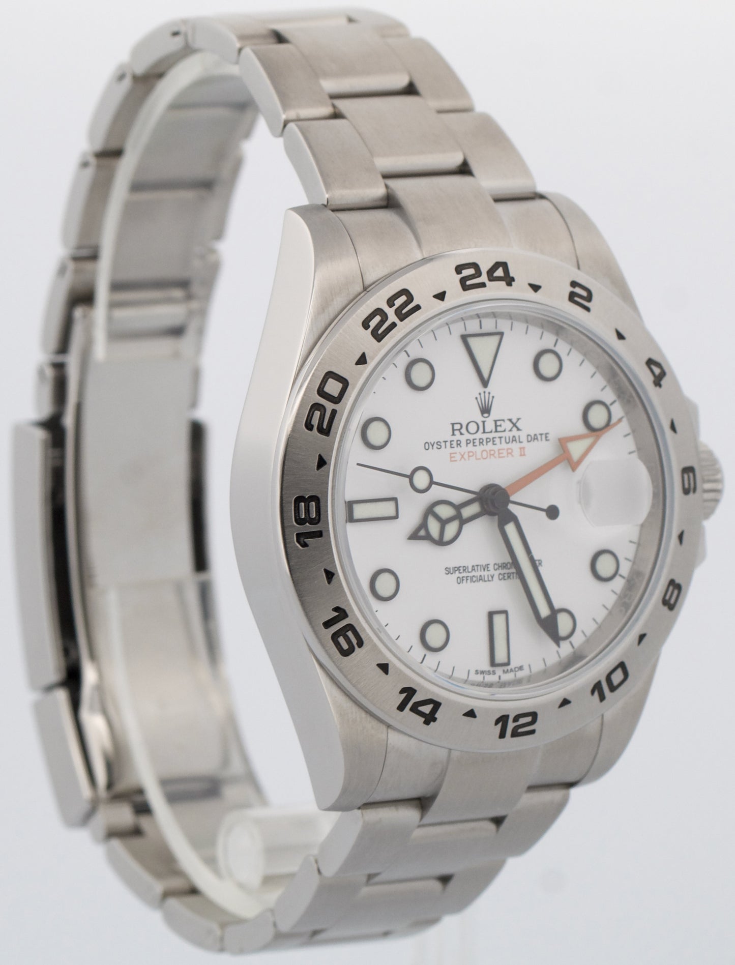 PAPERS Rolex Explorer II 42mm POLAR WHITE Steel Orange GMT Date Watch 216570 BOX