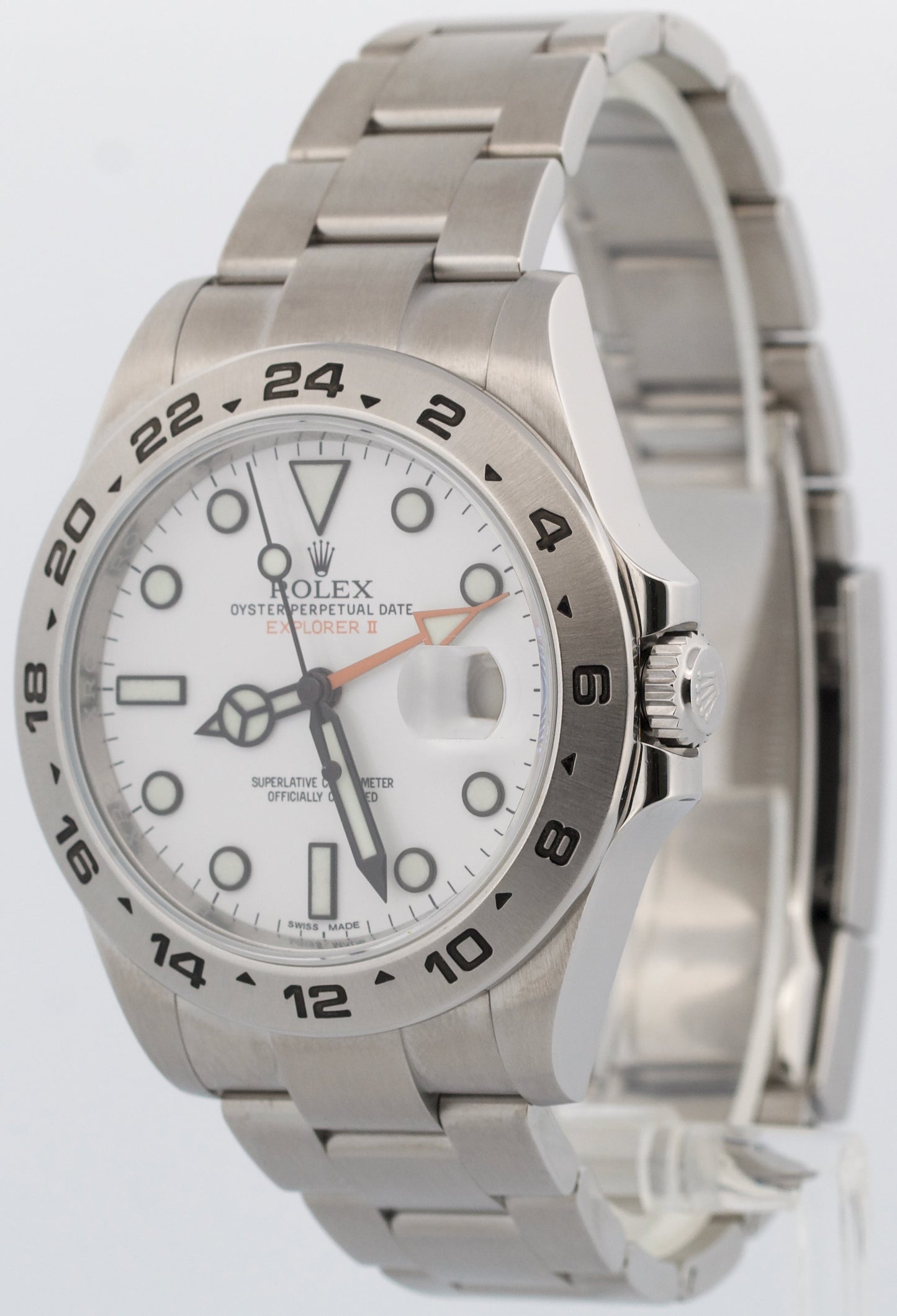 PAPERS Rolex Explorer II 42mm POLAR WHITE Steel Orange GMT Date Watch 216570 BOX