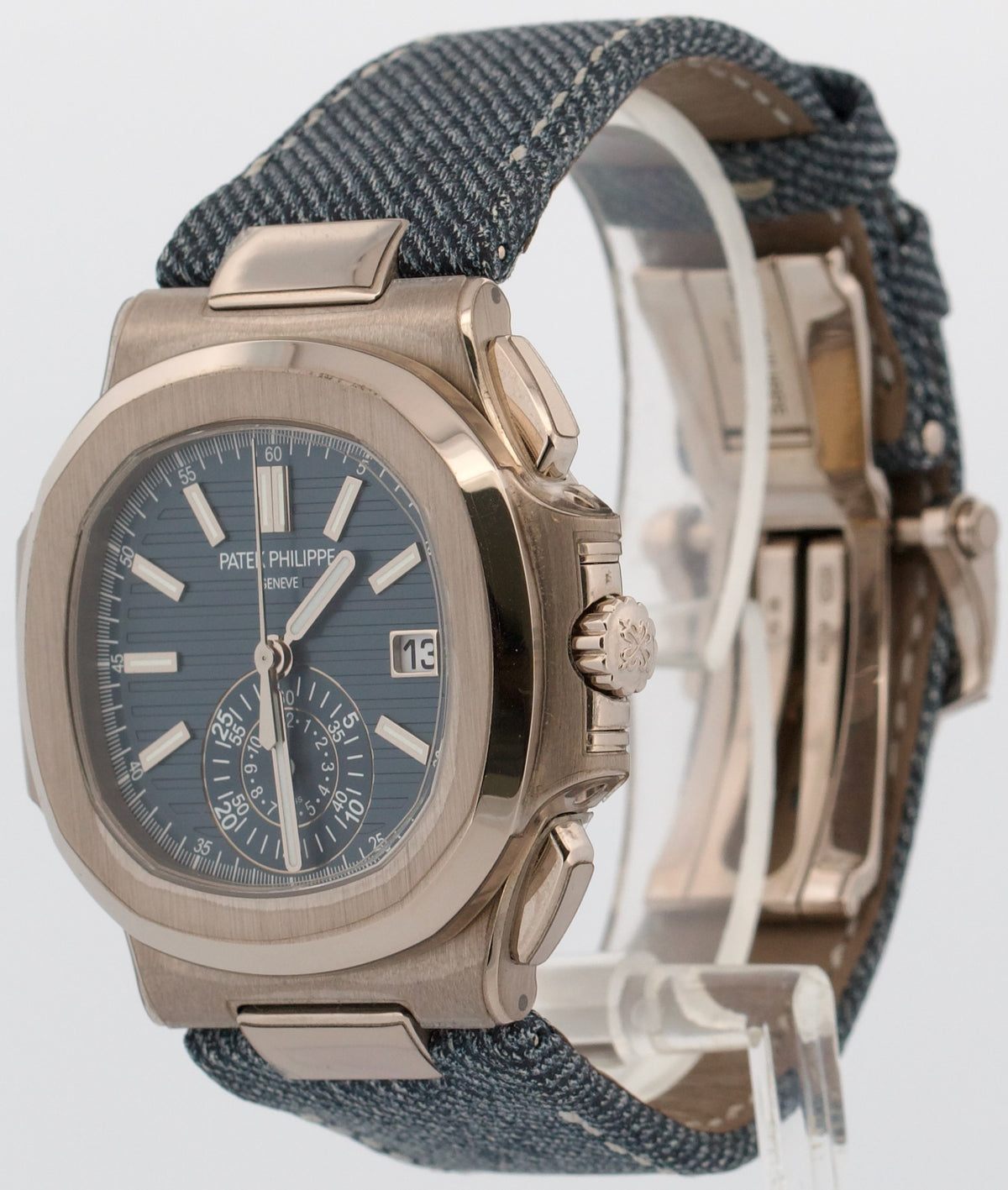 2024 Patek Philippe Nautilus 5980/60G-001 Denim Blue 18K White Gold Box Papers