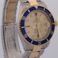 2000 Rolex Submariner Date 16613 Serti Champagne Blue 18K Steel 40mm Box Papers