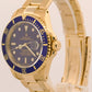 Rolex Submariner Date BLUE 18K Yellow Gold Oyster Automatic 40mm 16618 Watch BOX