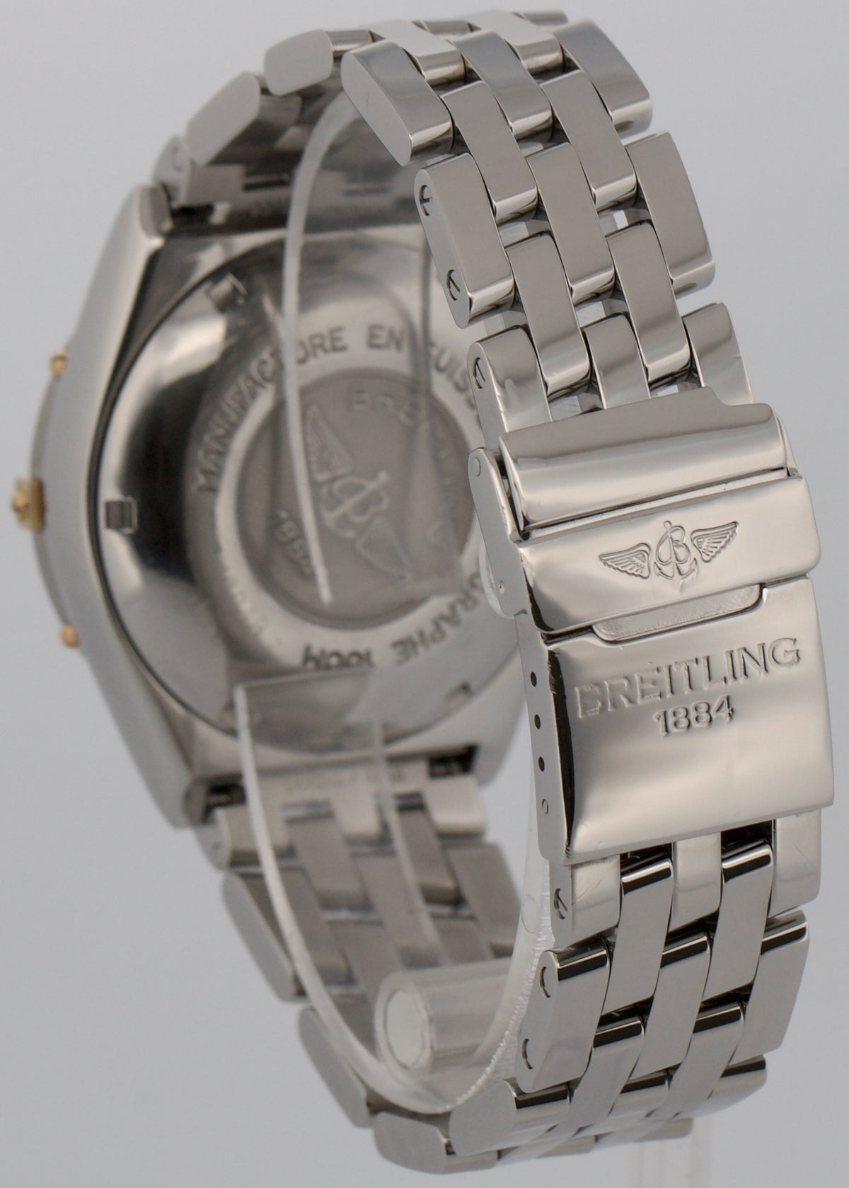 Breitling Chronomat B13048 Black Two-Tone 39mm Gold Stainless Steel Watch