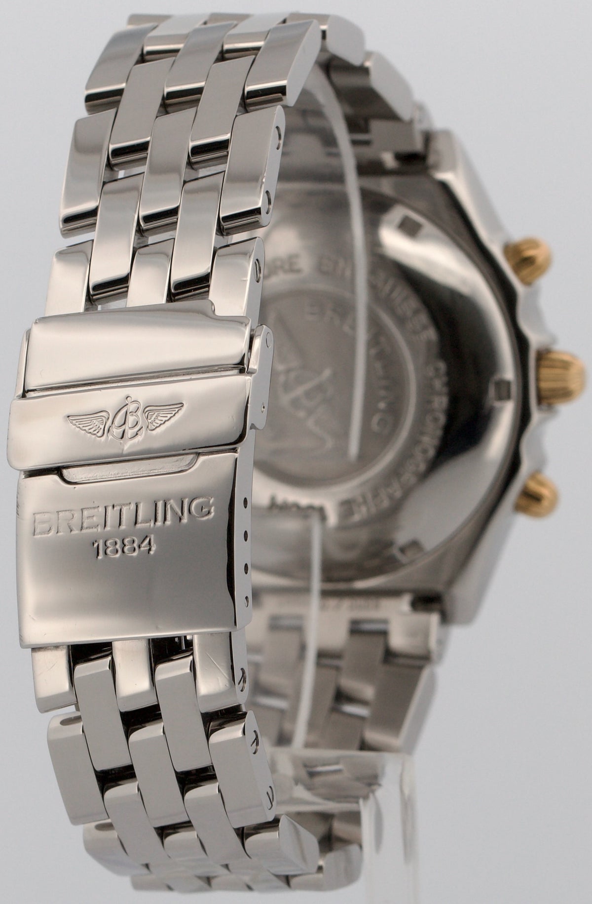 Breitling Chronomat B13048 Black Two-Tone 39mm Gold Stainless Steel Watch