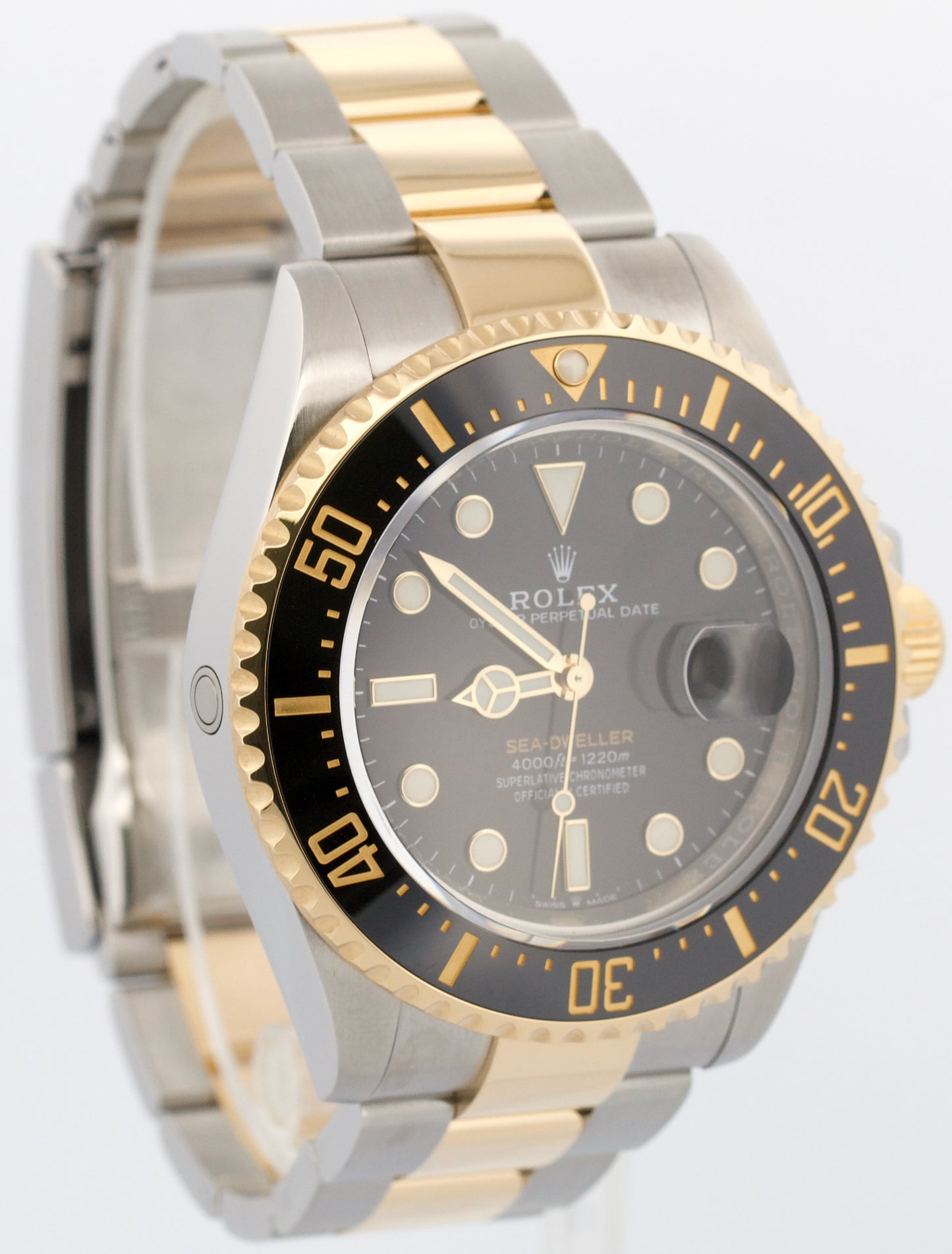 Rolex Sea-Dweller 43mm BLACK Two-Tone 18K Yellow Gold Steel Ceramic Watch 126603