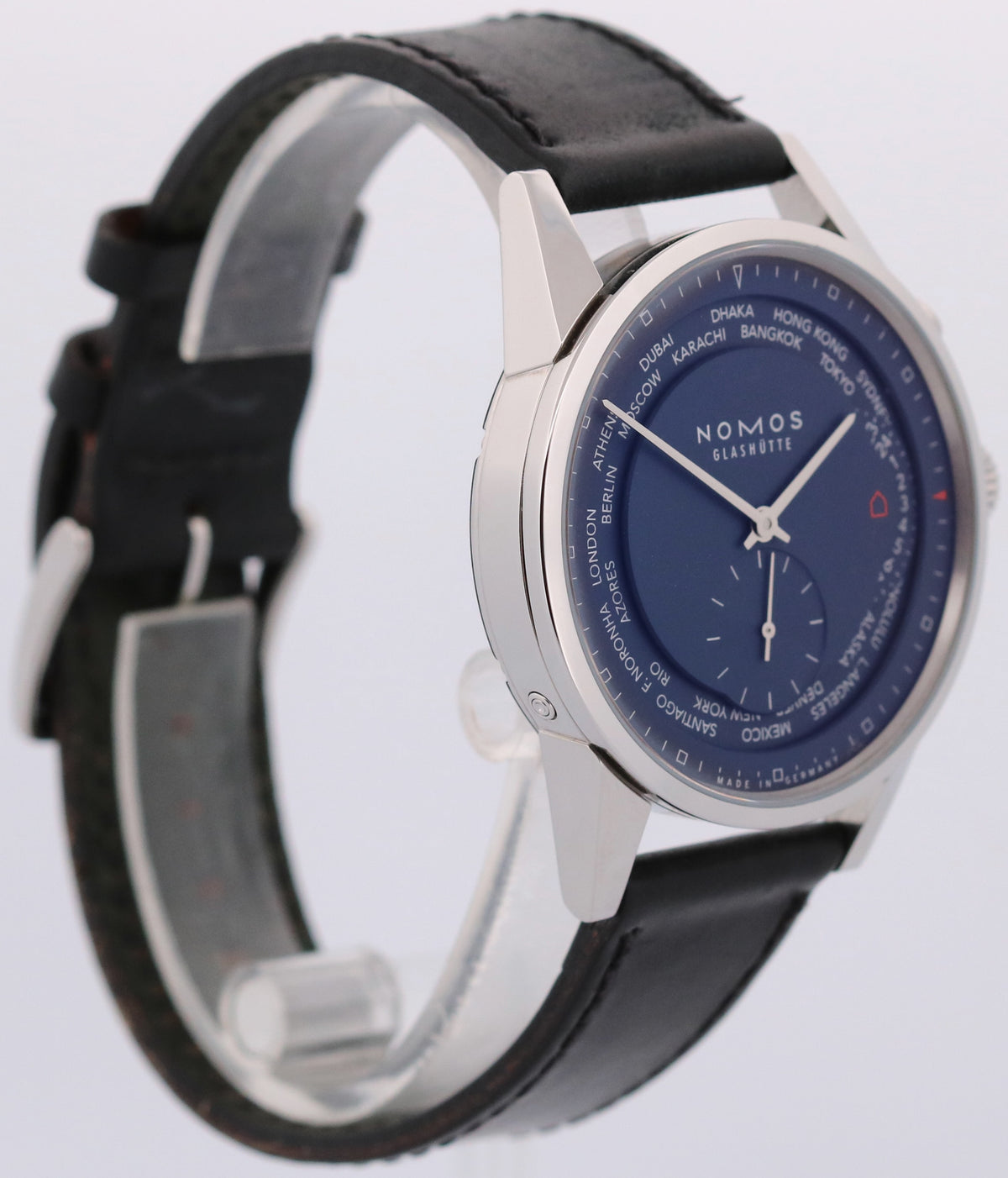 2020 Nomos Glashutte Zurich WorldTimer 807 Blue Steel 39.9mm Watch Box Papers