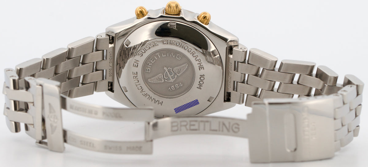 Breitling Chronomat B13048 Black Two-Tone 39mm Gold Stainless Steel Watch