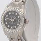 2000 Rolex DateJust Pearlmaster 80299 Black Diamond 18k White Gold 29mm Watch