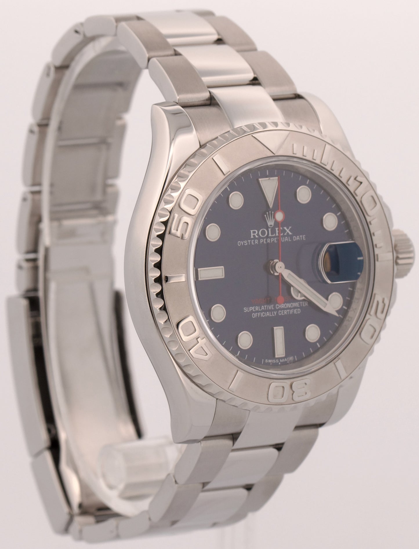 2016 PAPERS Rolex Yacht-Master BLUE Platinum Stainless Steel 40mm 116622 BOX