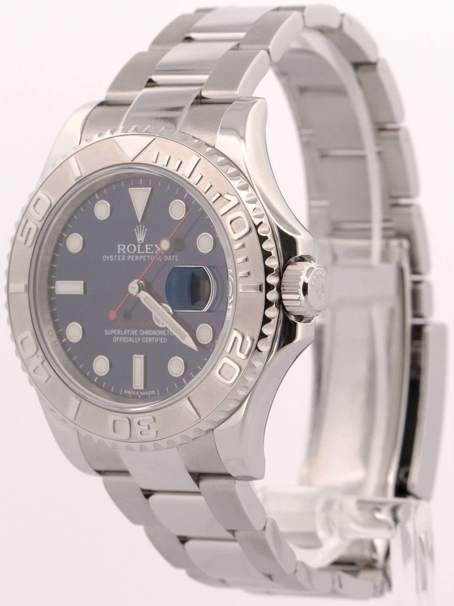 2016 PAPERS Rolex Yacht-Master BLUE Platinum Stainless Steel 40mm 116622 BOX