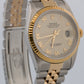 Rolex DateJust 16233 Cream Roman 18K Yellow Gold Jubilee 36mm Watch Box Papers
