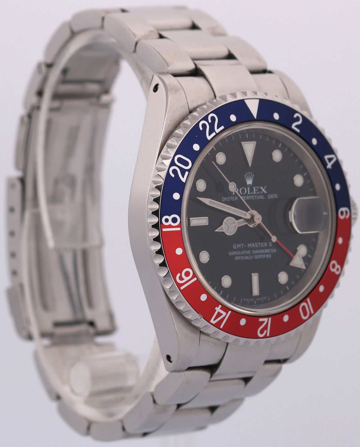 Rolex GMT-Master II 16710 40mm Pepsi Black Blue Red Stainless Steel Oyster Watch