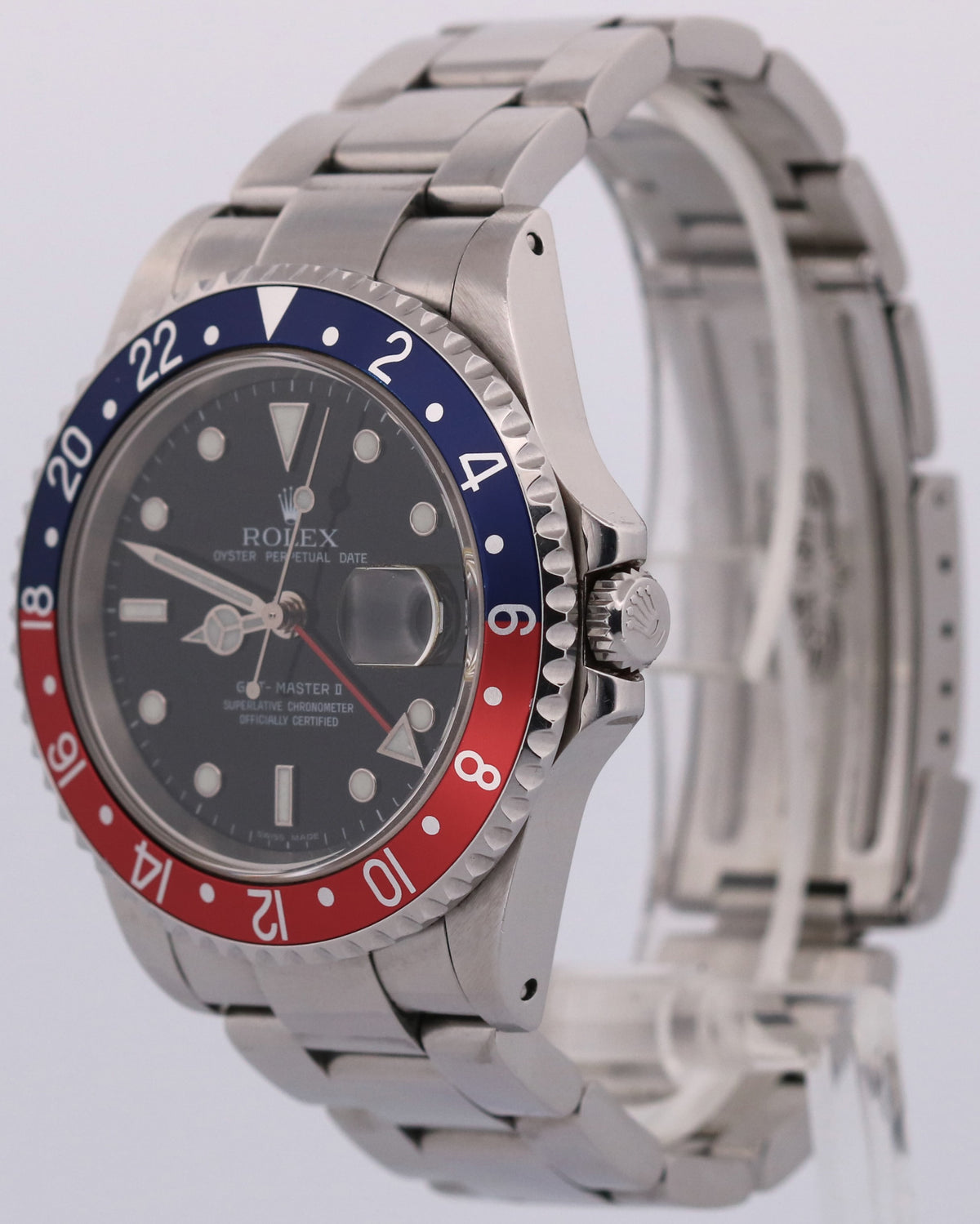 Rolex GMT-Master II 16710 40mm Pepsi Black Blue Red Stainless Steel Oyster Watch