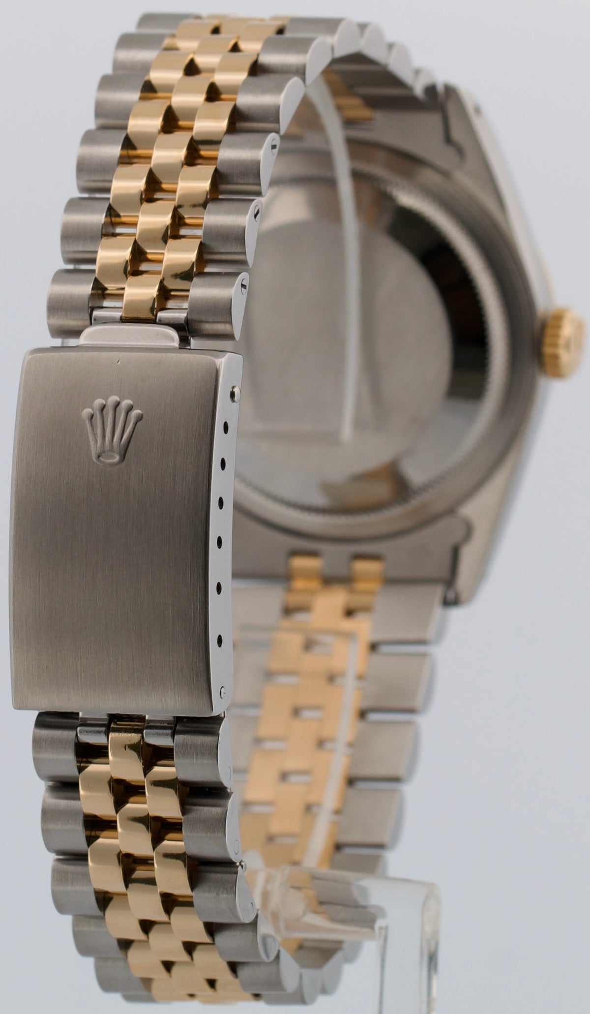 Rolex DateJust 16233 Cream Roman 18K Yellow Gold Jubilee 36mm Watch Box Papers
