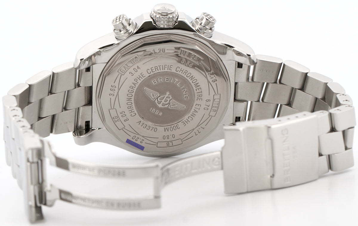 Breitling Super Avenger A13370 Chronograph Black 48mm Stainless Steel Box Papers