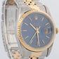 Rolex DateJust 36mm BLUE 18K Yellow Gold Stainless Steel JUBILEE Watch 16233