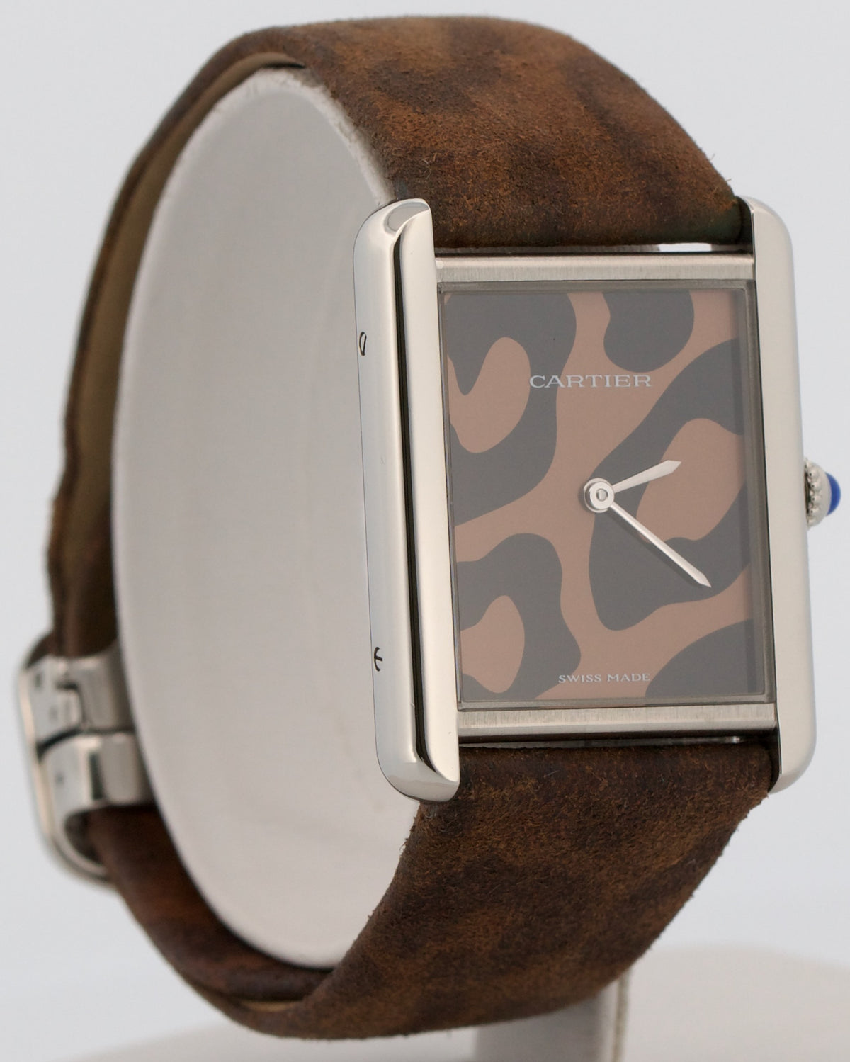 Cartier Tank Solo Large 3169 / W5200016 Leopard 34mm x 27mm Steel Leather Watch