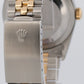 Rolex DateJust 36mm BLUE 18K Yellow Gold Stainless Steel JUBILEE Watch 16233