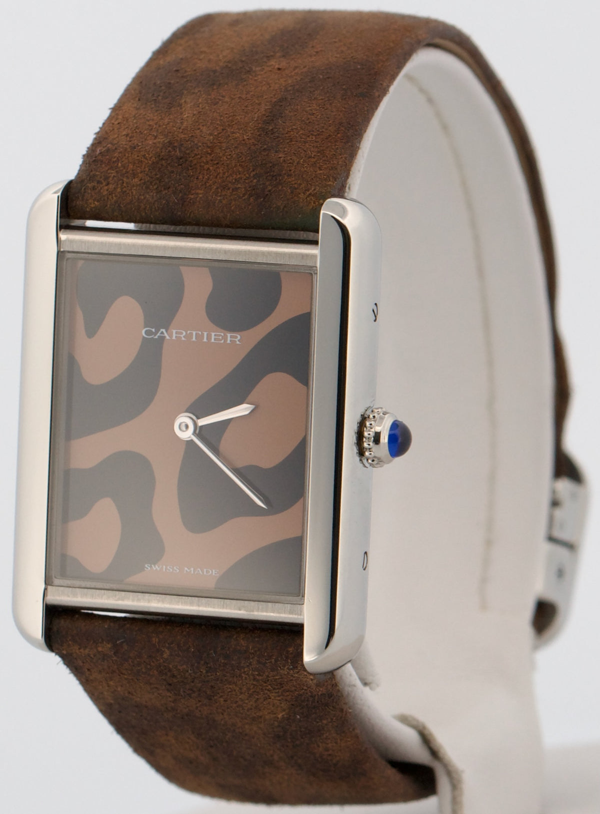 Cartier Tank Solo Large 3169 / W5200016 Leopard 34mm x 27mm Steel Leather Watch