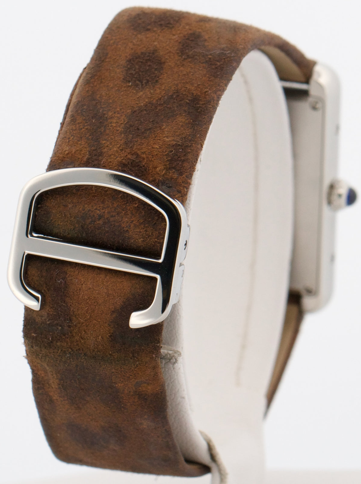 Cartier Tank Solo Large 3169 / W5200016 Leopard 34mm x 27mm Steel Leather Watch