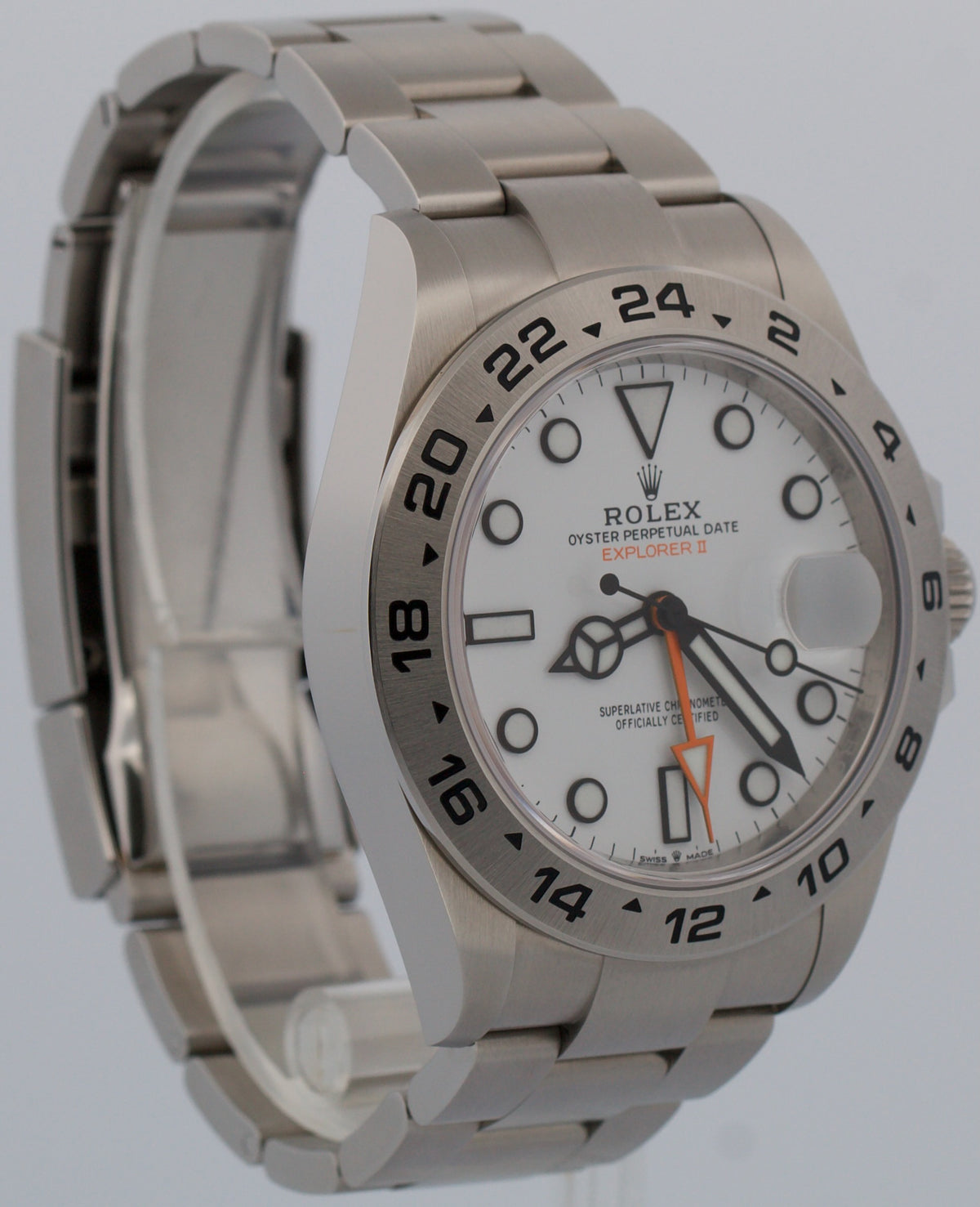 New 2024 Rolex Explorer II 226570 Polar White Stainless Steel 42mm Box Papers