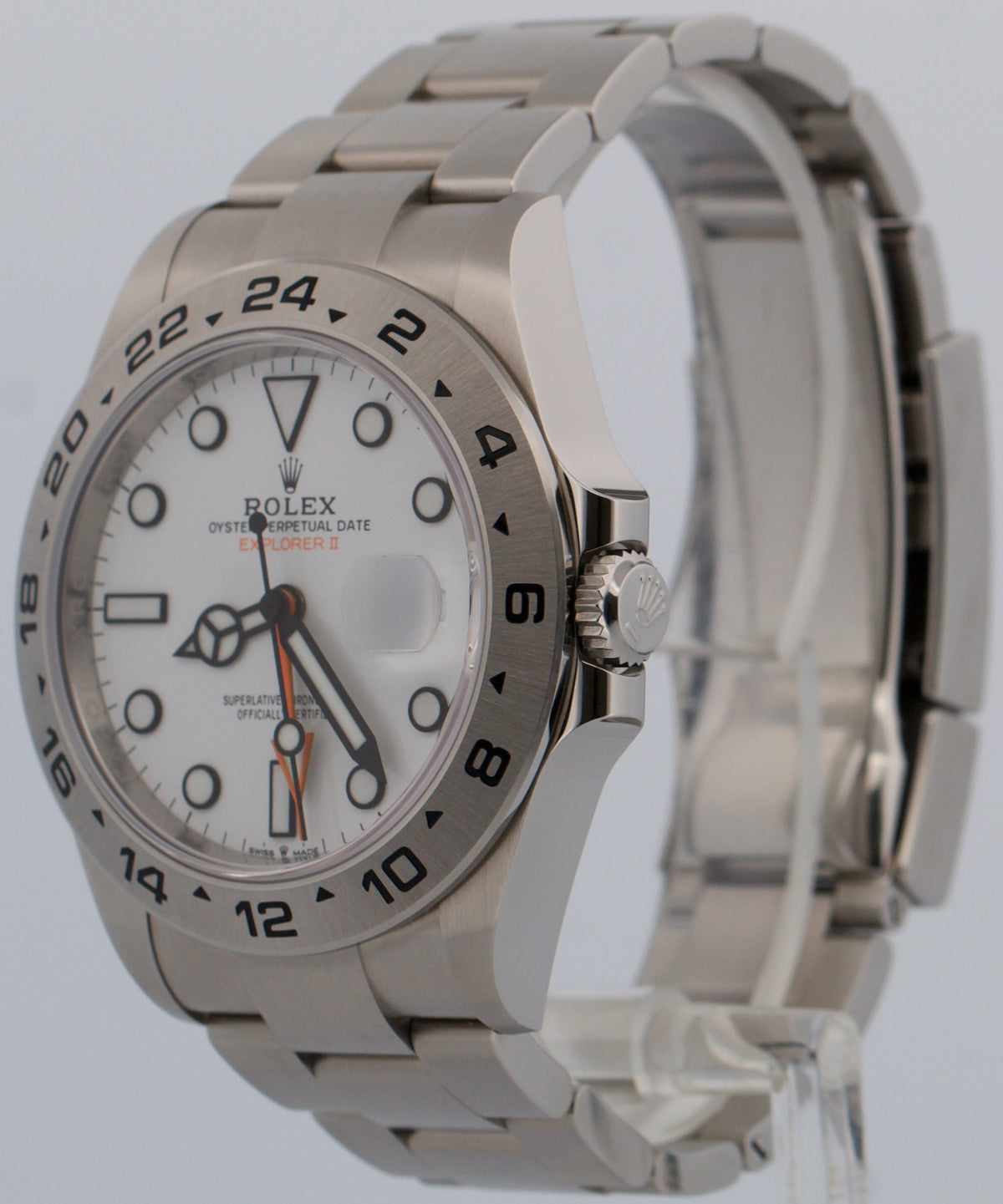 New 2024 Rolex Explorer II 226570 Polar White Stainless Steel 42mm Box Papers