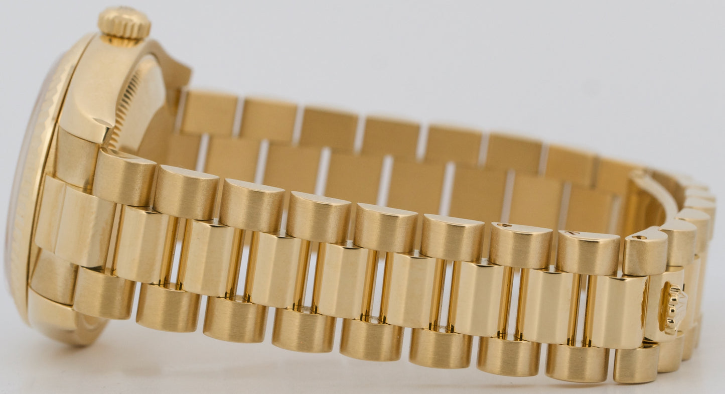 PAPERS Ladies Rolex DateJust President FACTORY MOP DIAMOND 18K 31mm 178278 BOX