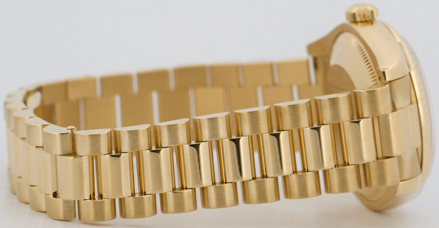 PAPERS Ladies Rolex DateJust President FACTORY MOP DIAMOND 18K 31mm 178278 BOX