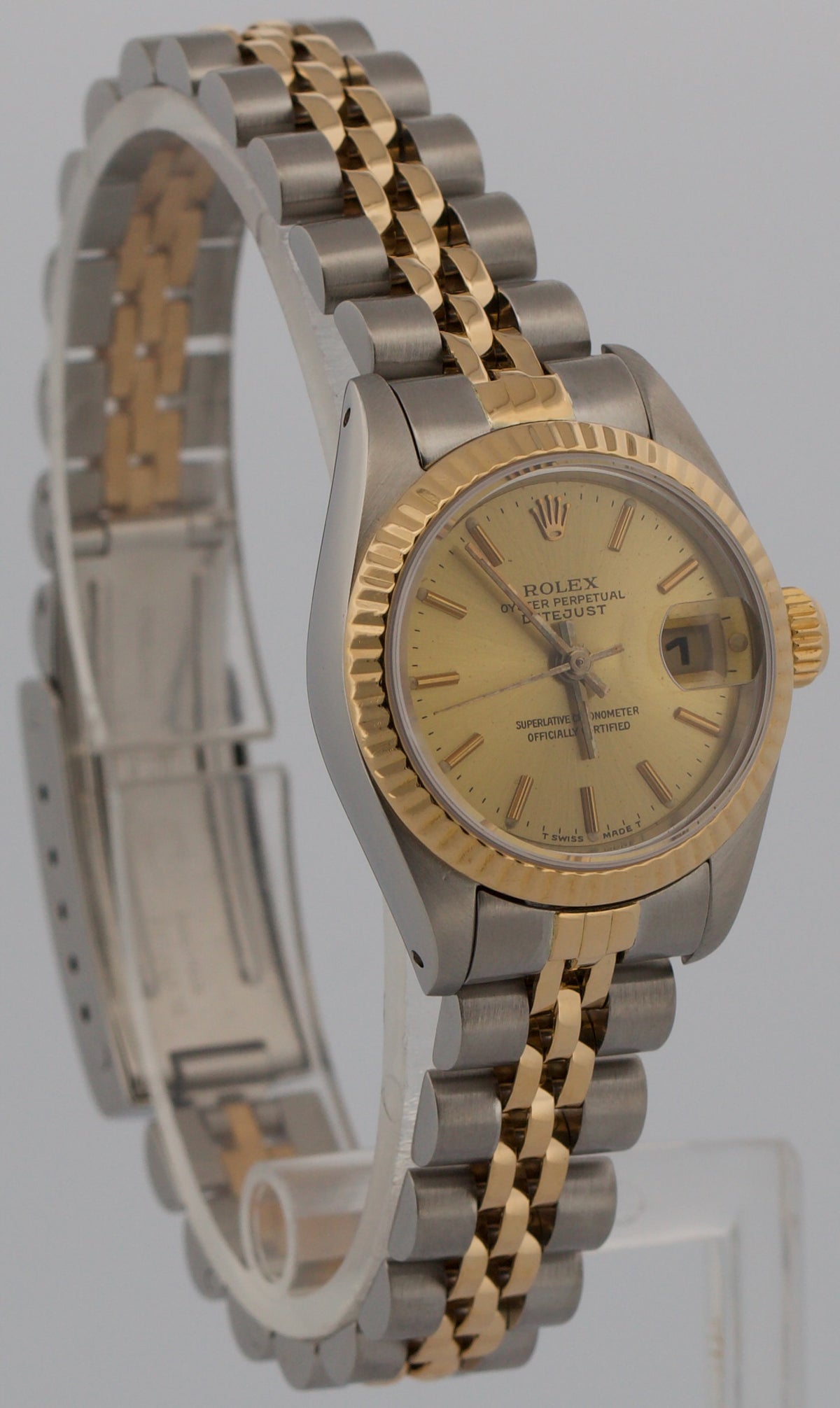 1988 Ladies Rolex DateJust 69173 Champagne 18K Gold Steel Jubilee 26mm Watch