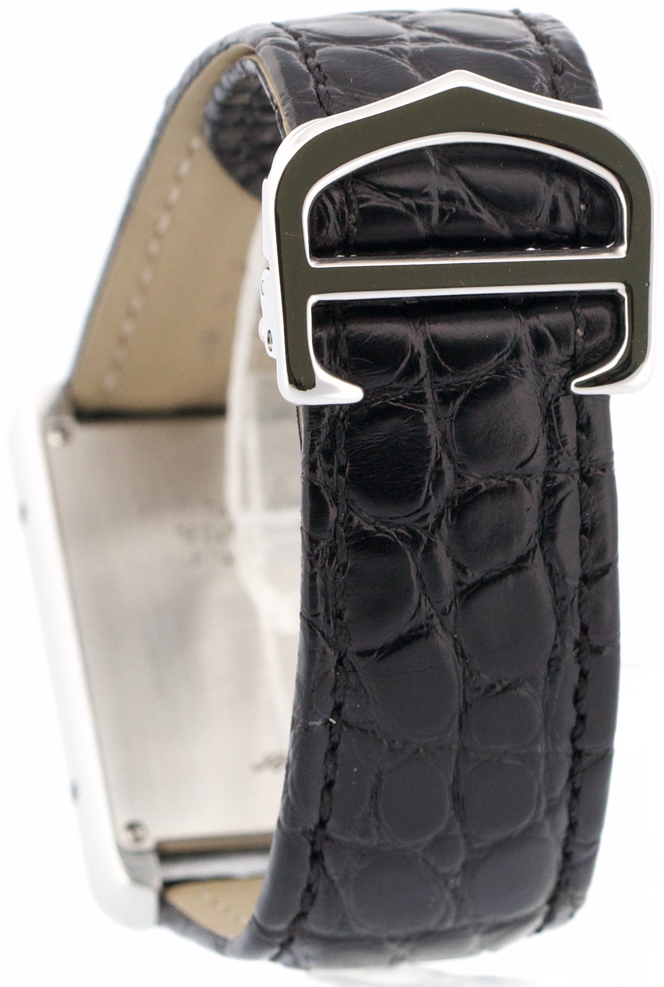 Cartier Tank Solo Stainless Steel SILVER Roman Quartz 2715 W1018355 Leather 27mm