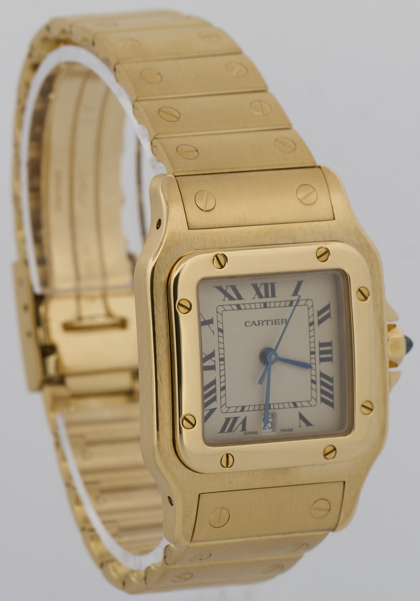 Ladies Cartier Santos Galbee 29mm IVORY 18K Yellow Gold Quartz 889701 W20009C5