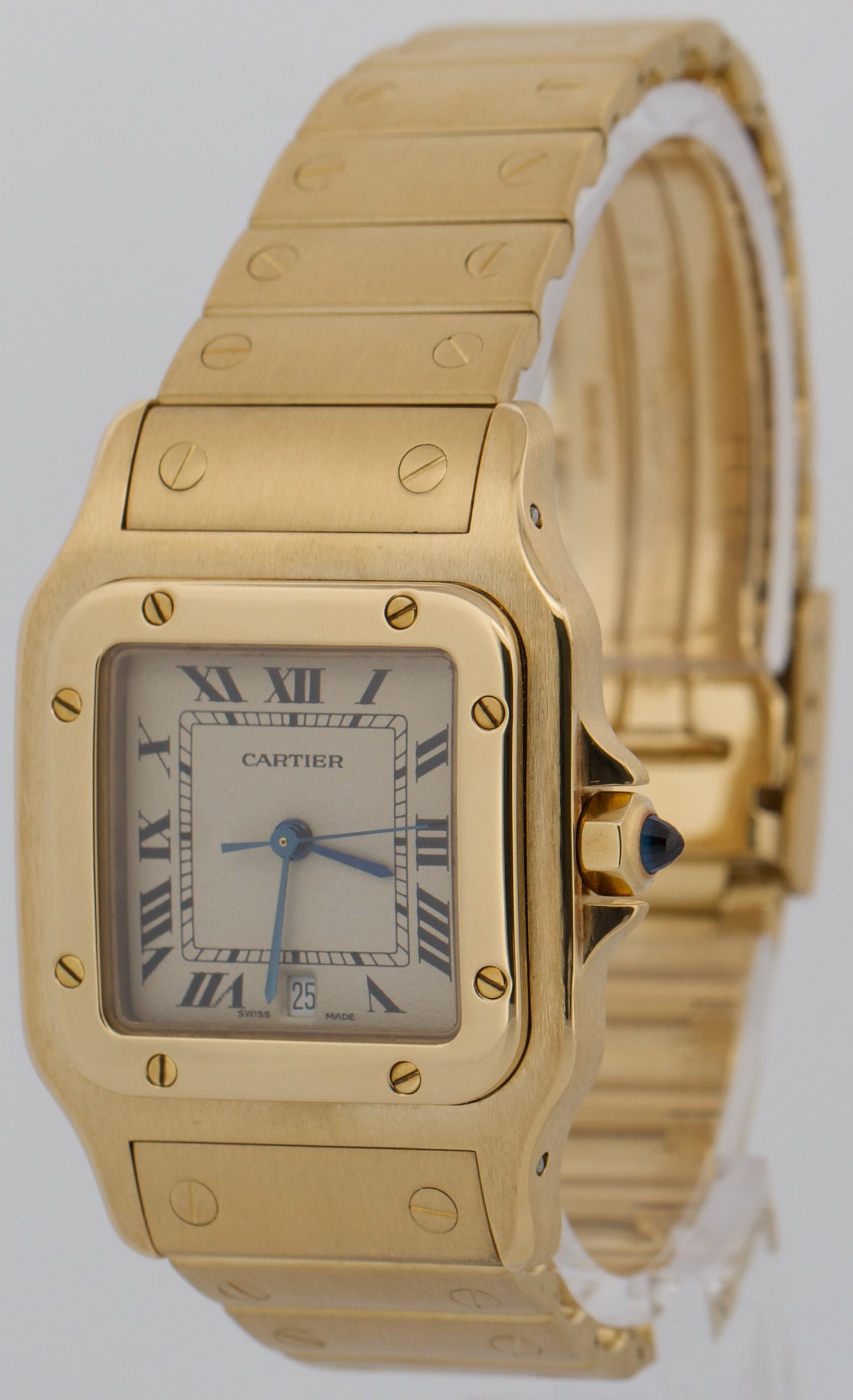 Ladies Cartier Santos Galbee 29mm IVORY 18K Yellow Gold Quartz 889701 W20009C5