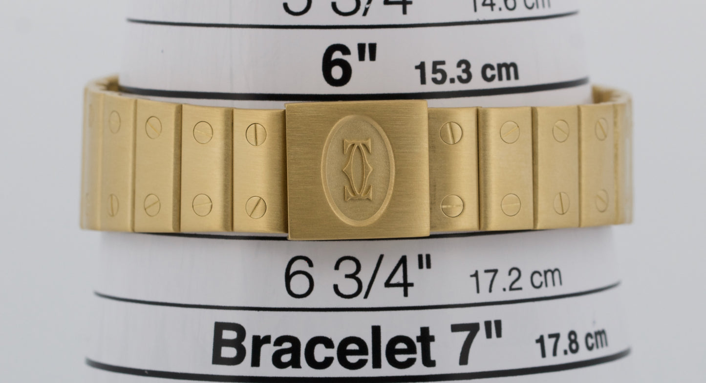 Ladies Cartier Santos Galbee 29mm IVORY 18K Yellow Gold Quartz 889701 W20009C5