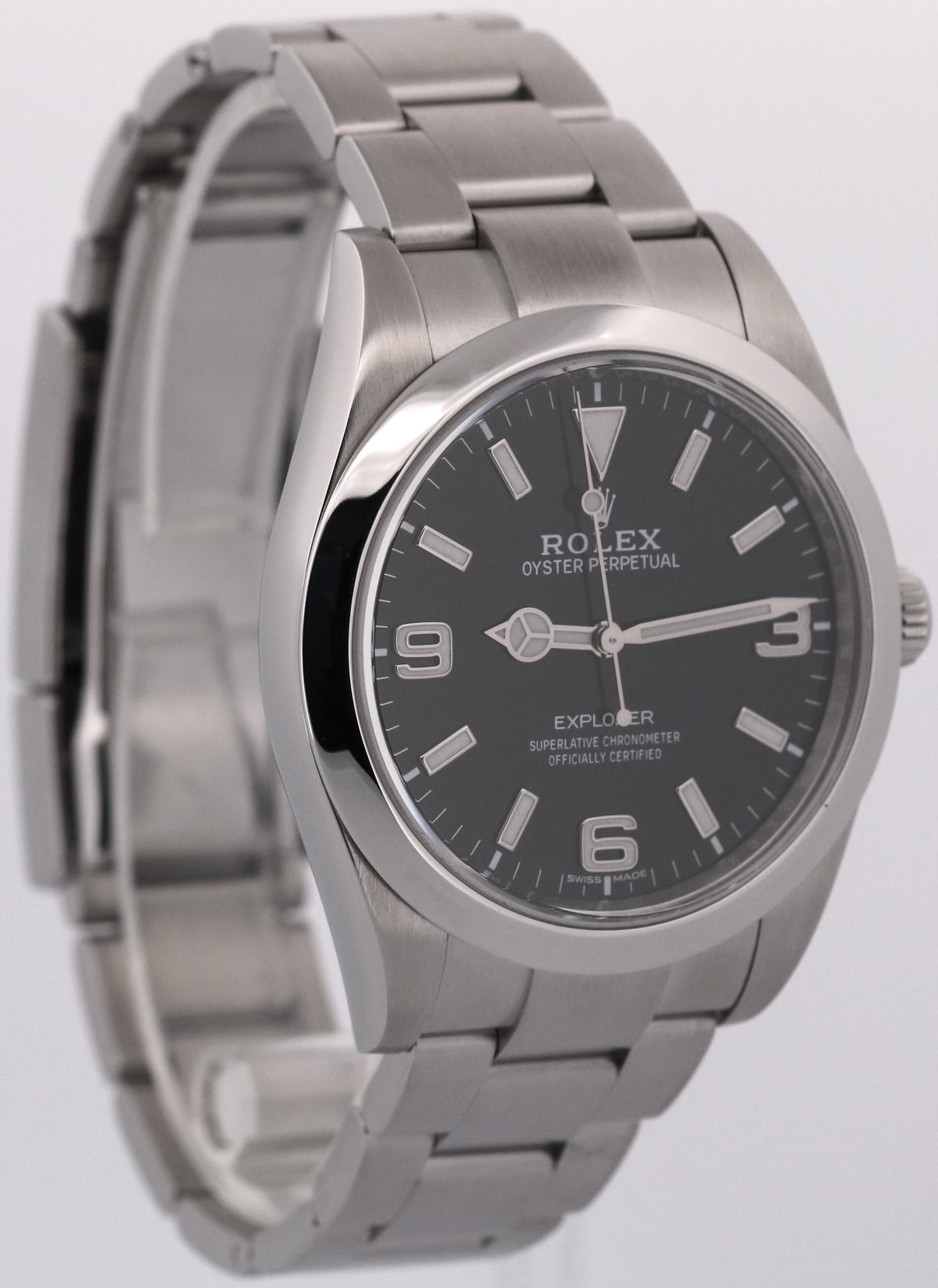 2018 Rolex Explorer 214270 Black Stainless Steel MK2 39mm Oyster Box Papers