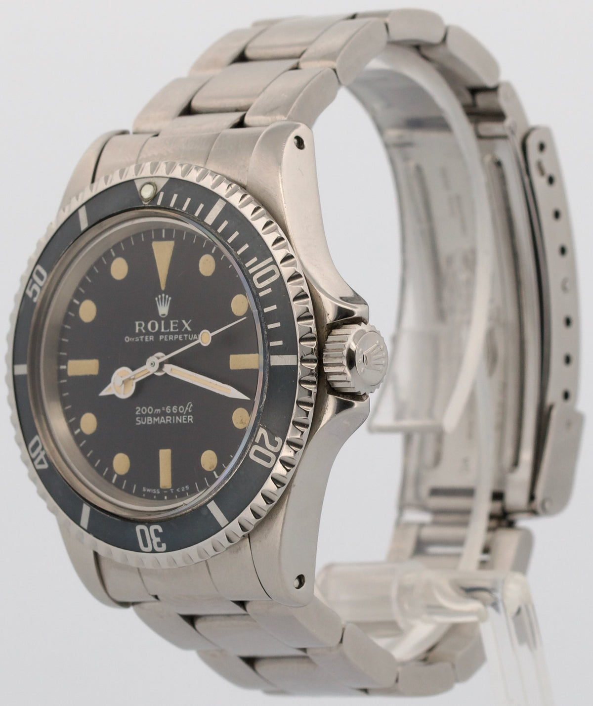 1968 Rolex Submariner No-Date 5513 Patina Black 40mm RSC Steel Automatic Watch