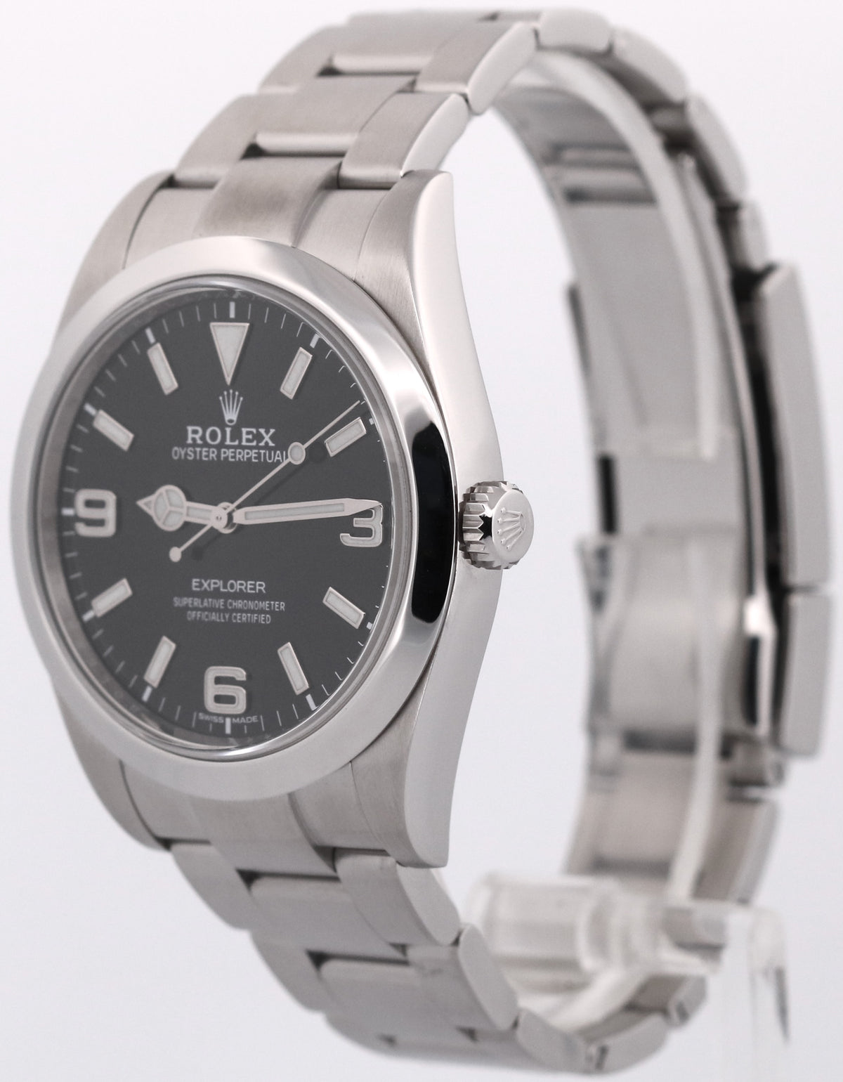 2018 Rolex Explorer 214270 Black Stainless Steel MK2 39mm Oyster Box Papers