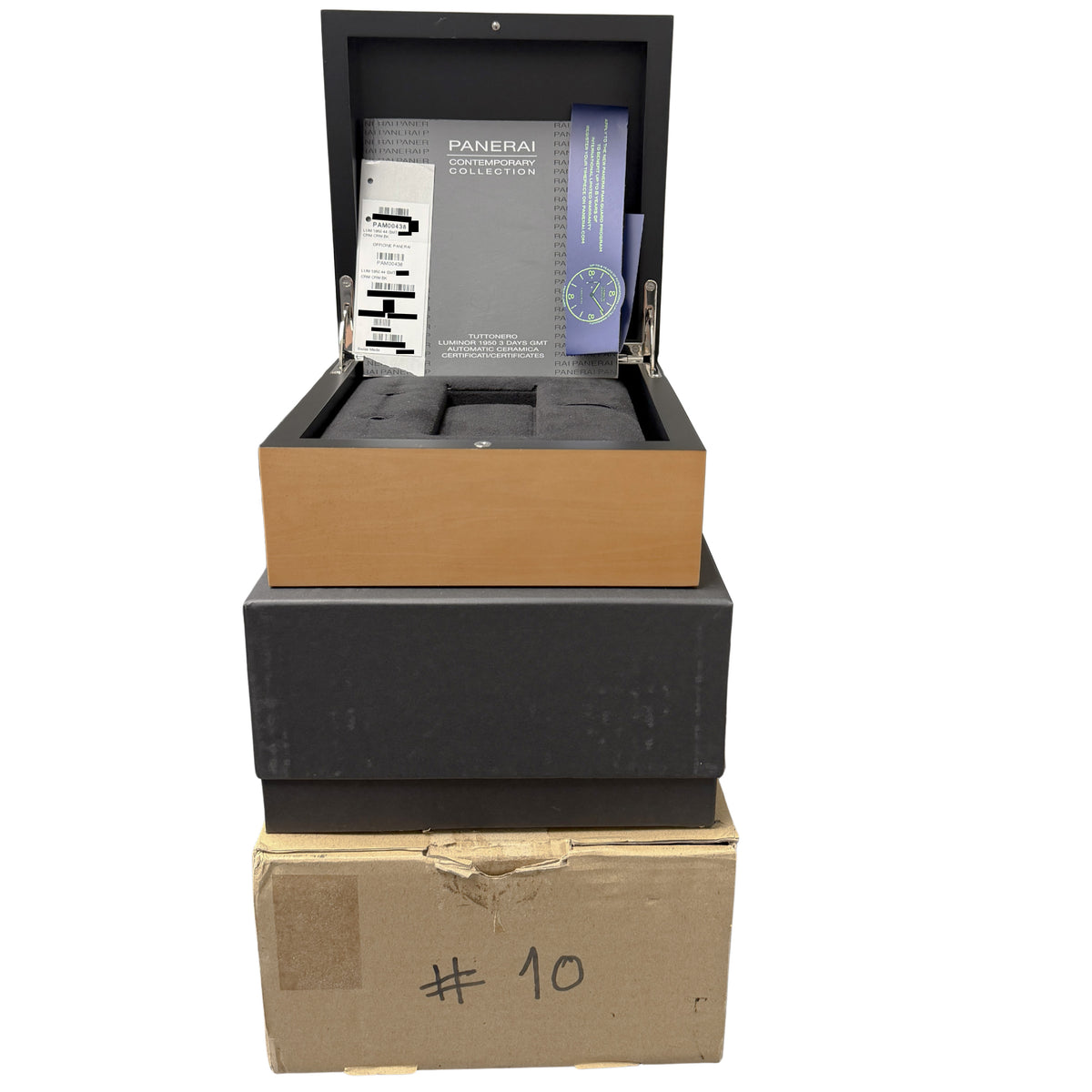 2013 Panerai Luminor Tuttonero GMT Ceramica PAM00438 Black 44mm Watch Box Papers