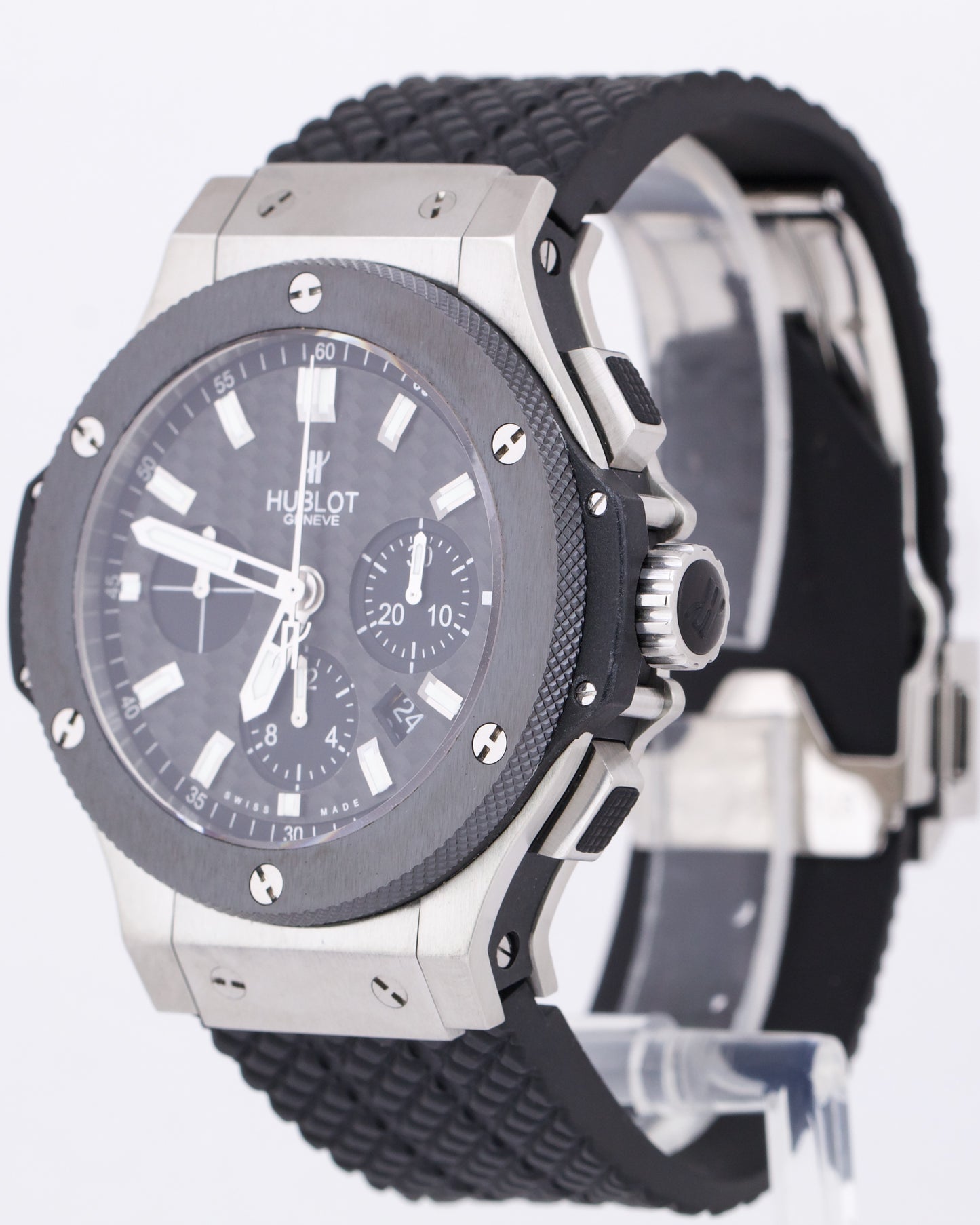 Hublot Big Bang Chronograph Black Rubber Stainless 44mm Watch 301.SM.1770.RX