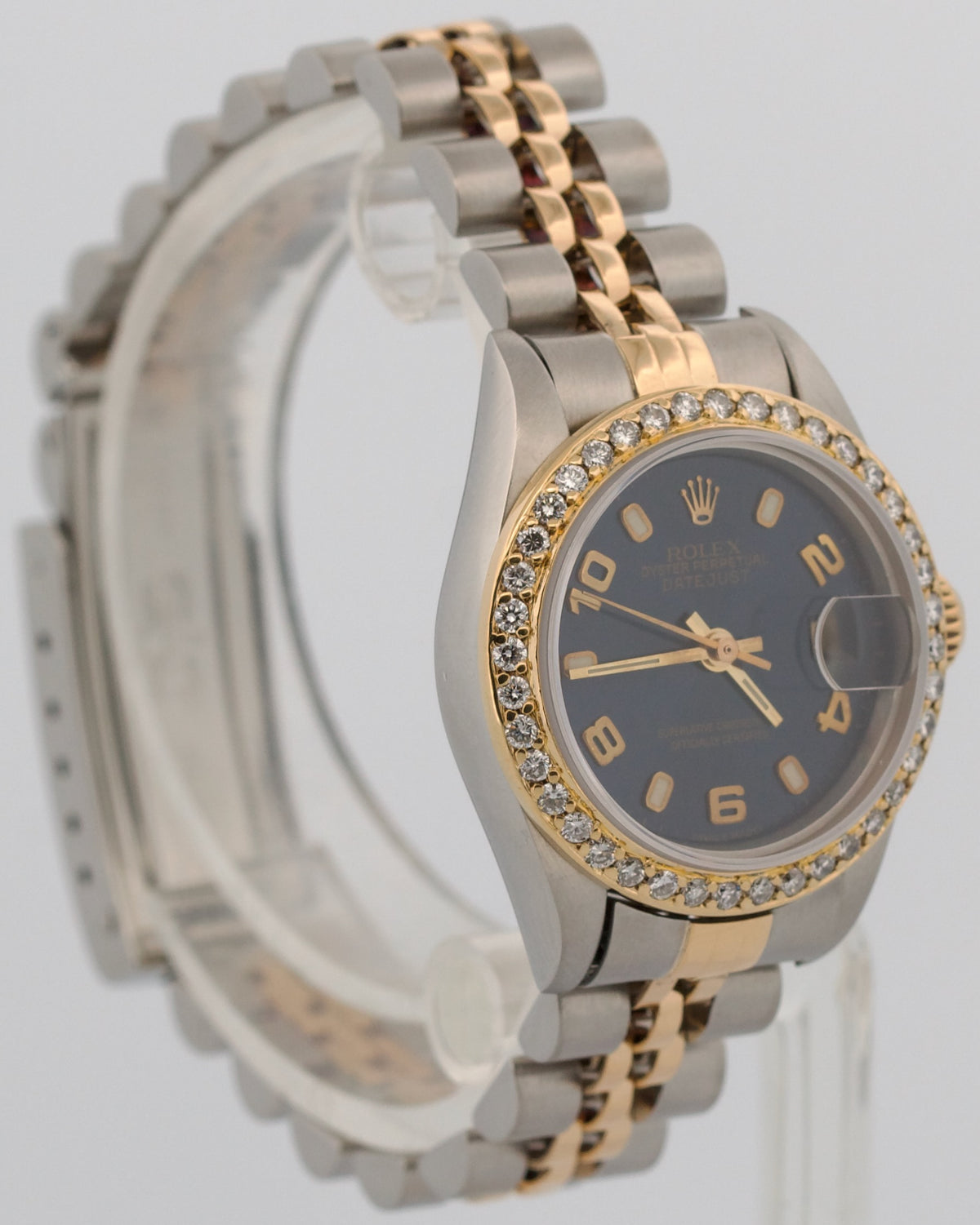 2000 Ladies Rolex DateJust 79173 Blue Diamond 18K Steel 26mm Jubilee Box Papers