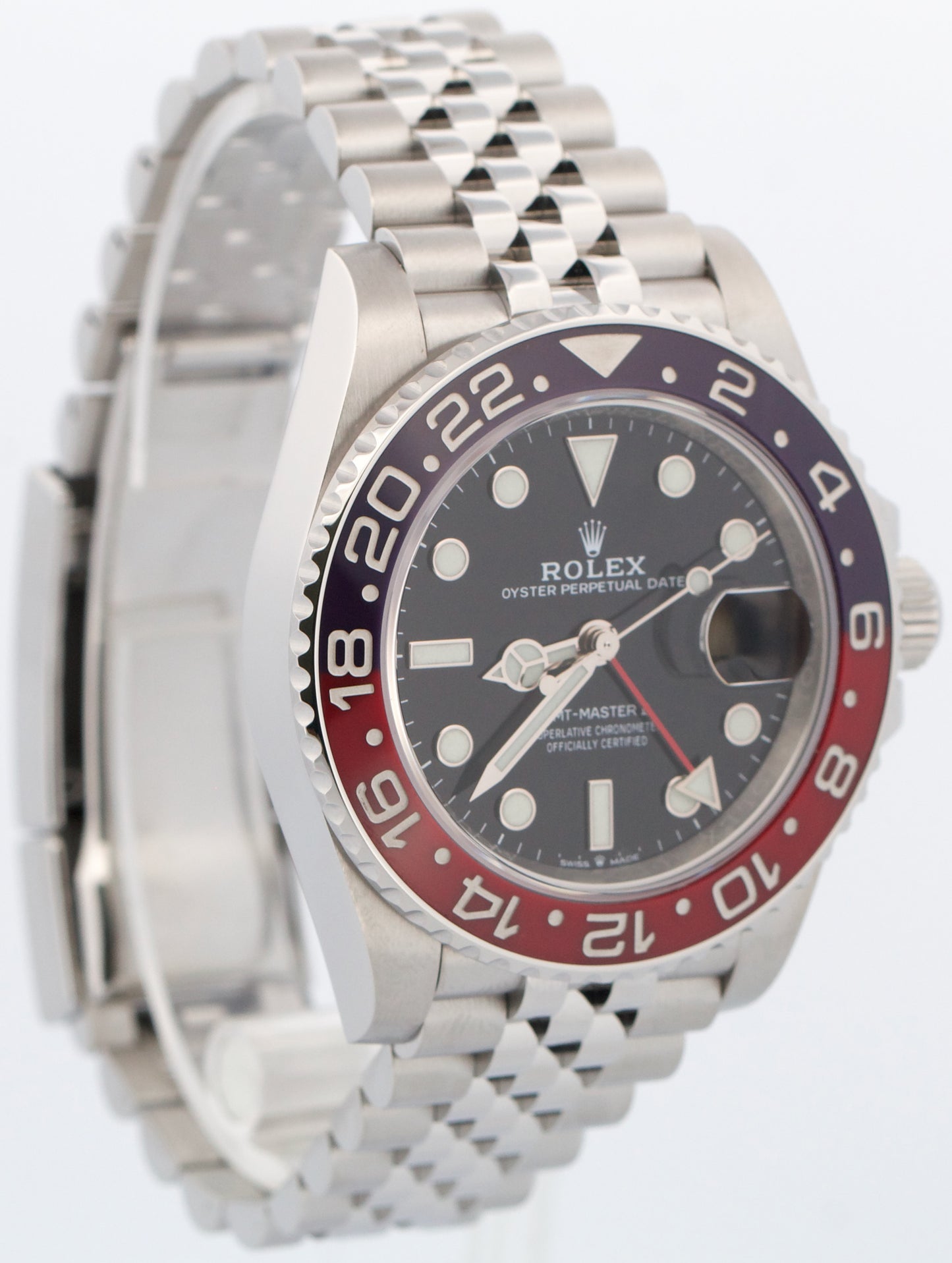 PAPERS Rolex GMT-Master II 40mm PEPSI Red JUBILEE Stainless 126710 BLRO BOX
