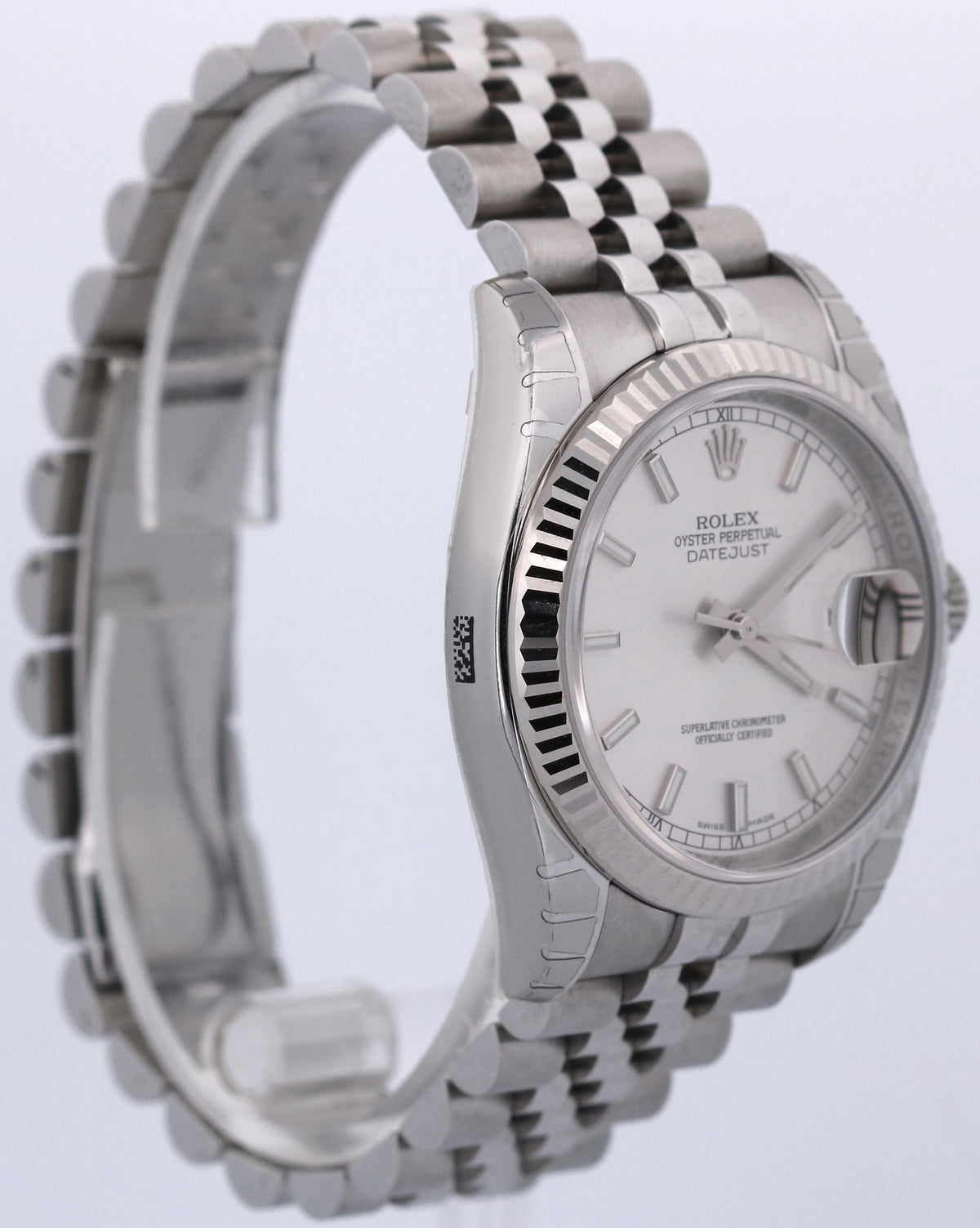 New Stickered Rolex DateJust 116234 Silver 18K Steel Jubilee 36mm Box Papers