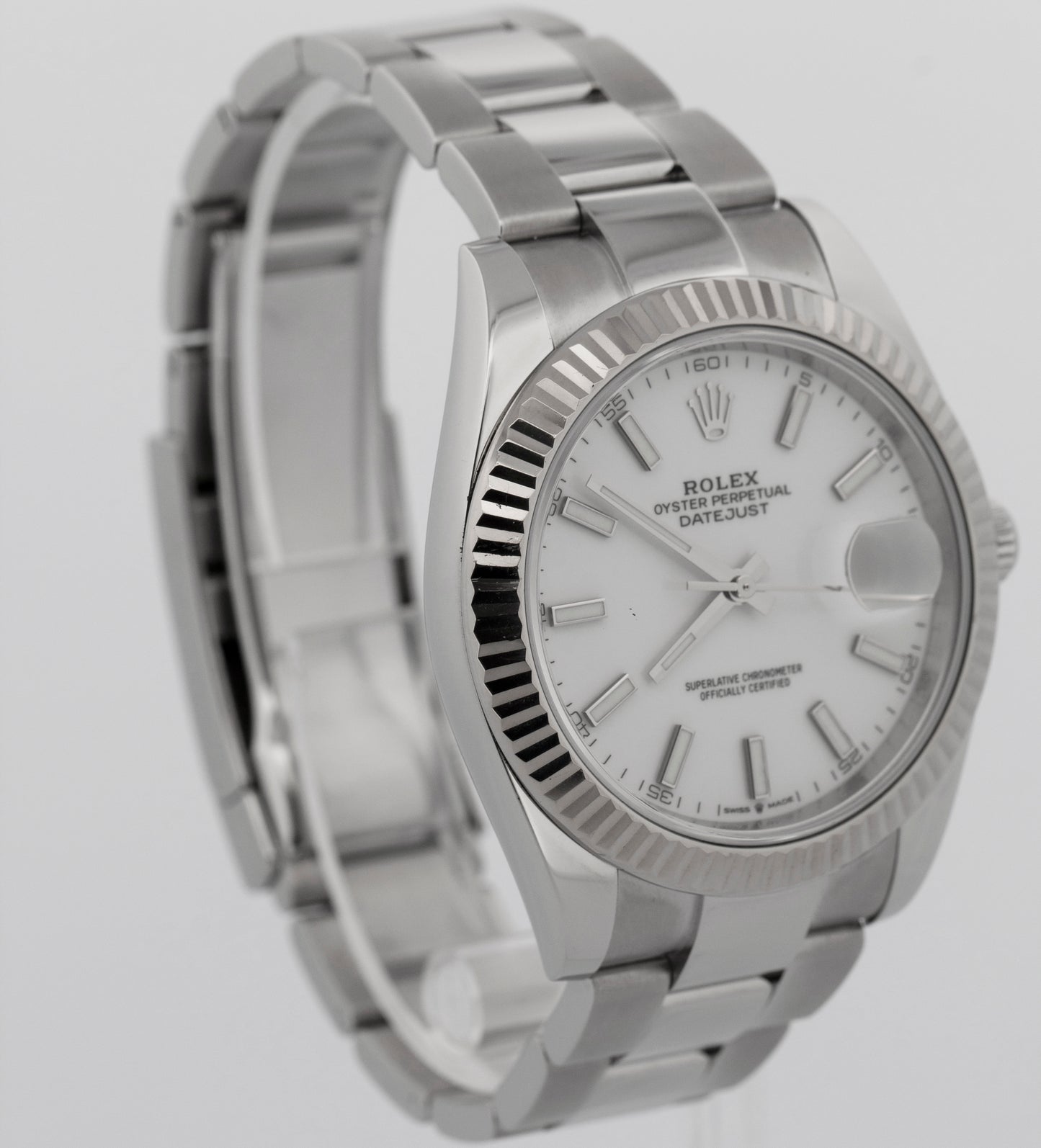 2023 PAPERS Rolex DateJust 41mm 18K White Gold Steel OYSTER 126334 BOX