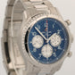 PAPERS Breitling Aviator B01 Chronograph BLUE Stainless Steel 43mm AB0119 BOX