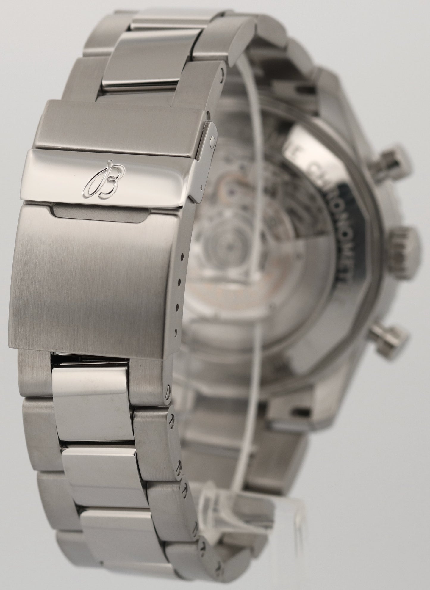 PAPERS Breitling Aviator B01 Chronograph BLUE Stainless Steel 43mm AB0119 BOX