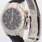 Rolex Daytona Cosmograph BLACK ARABIC RACING 18K White Gold LEATHER Watch 116519