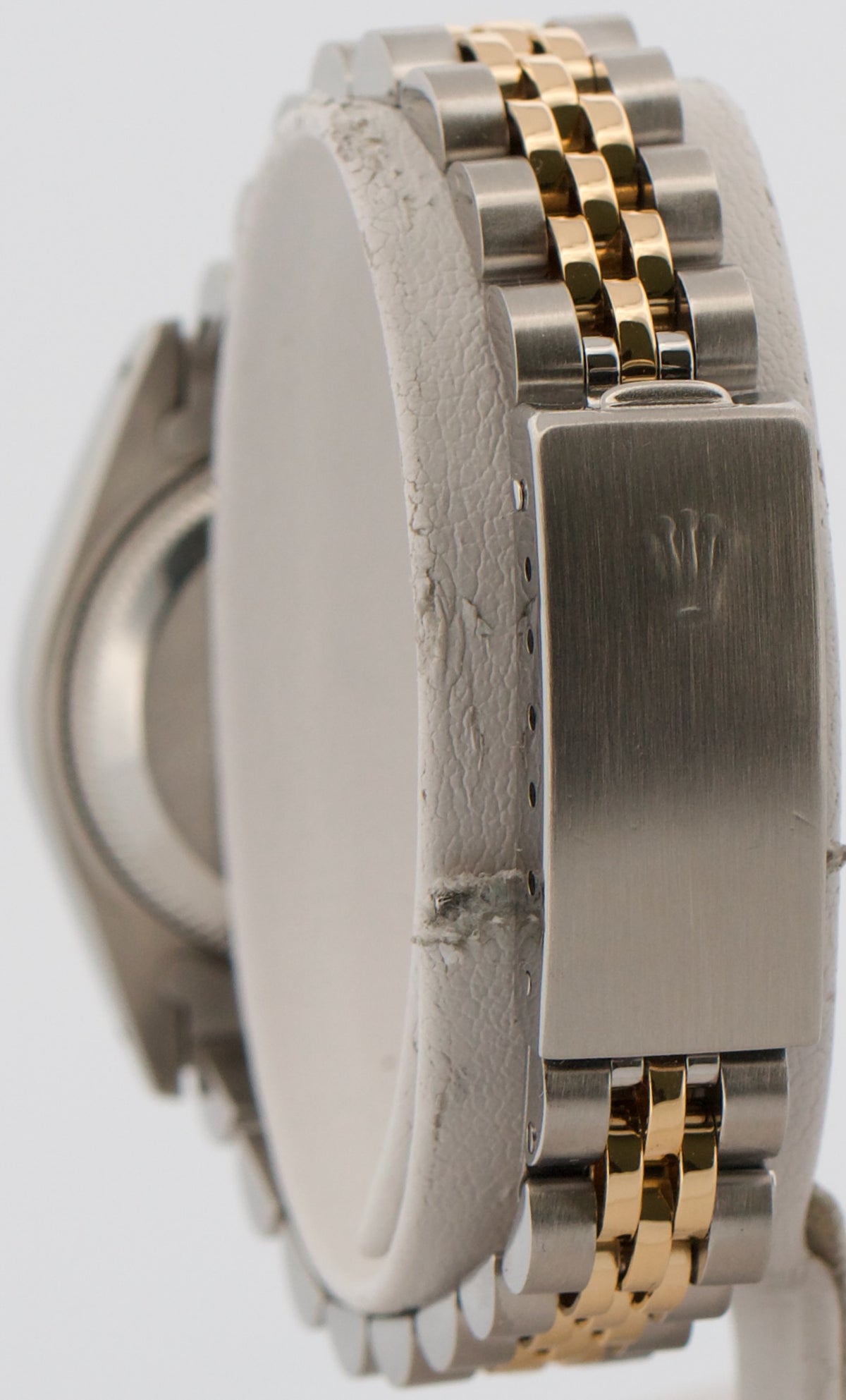 1986 Ladies Rolex DateJust 69173 26mm Black Diamond 18K Gold Steel Jubilee Watch