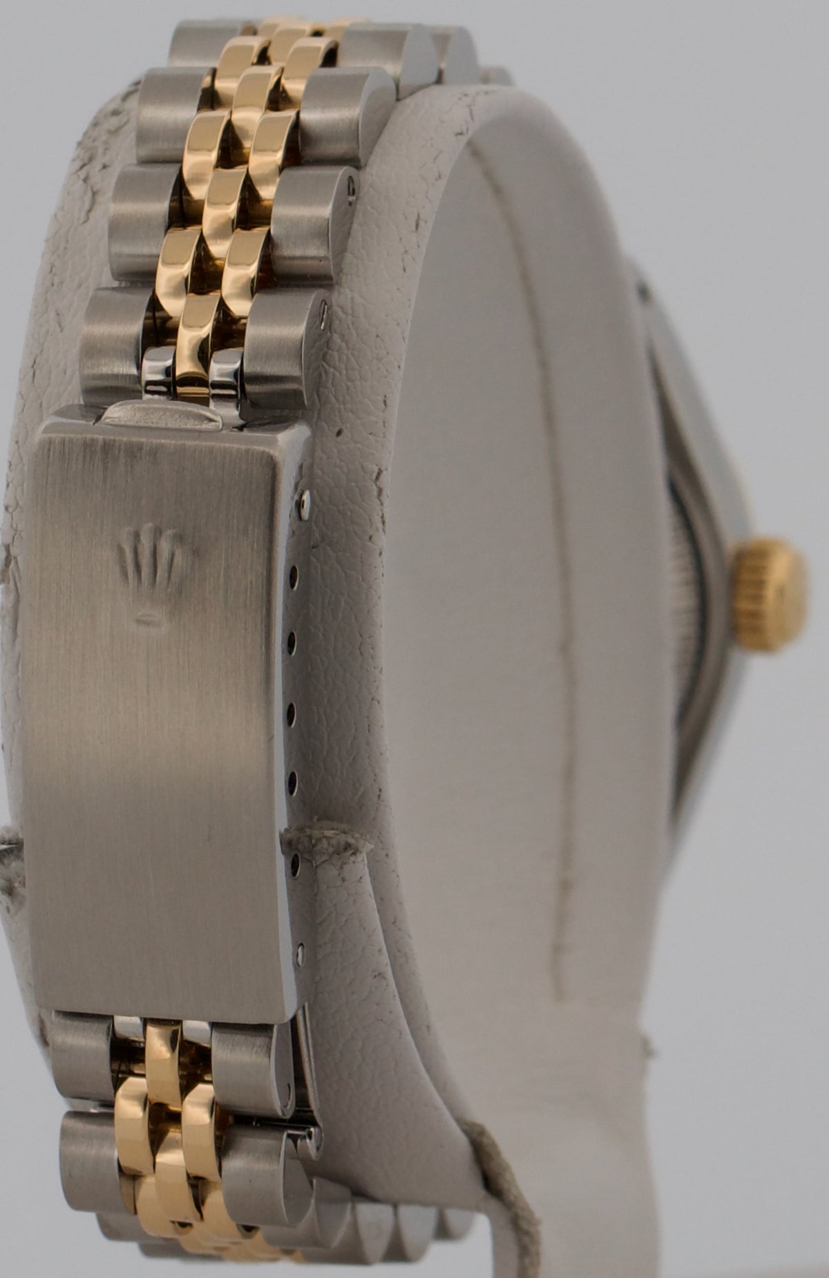 1986 Ladies Rolex DateJust 69173 26mm Black Diamond 18K Gold Steel Jubilee Watch