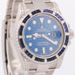 Rolex Submariner Date BLUE DIAMOND SAPPHIRE Stainless Steel 40mm 116610 Watch