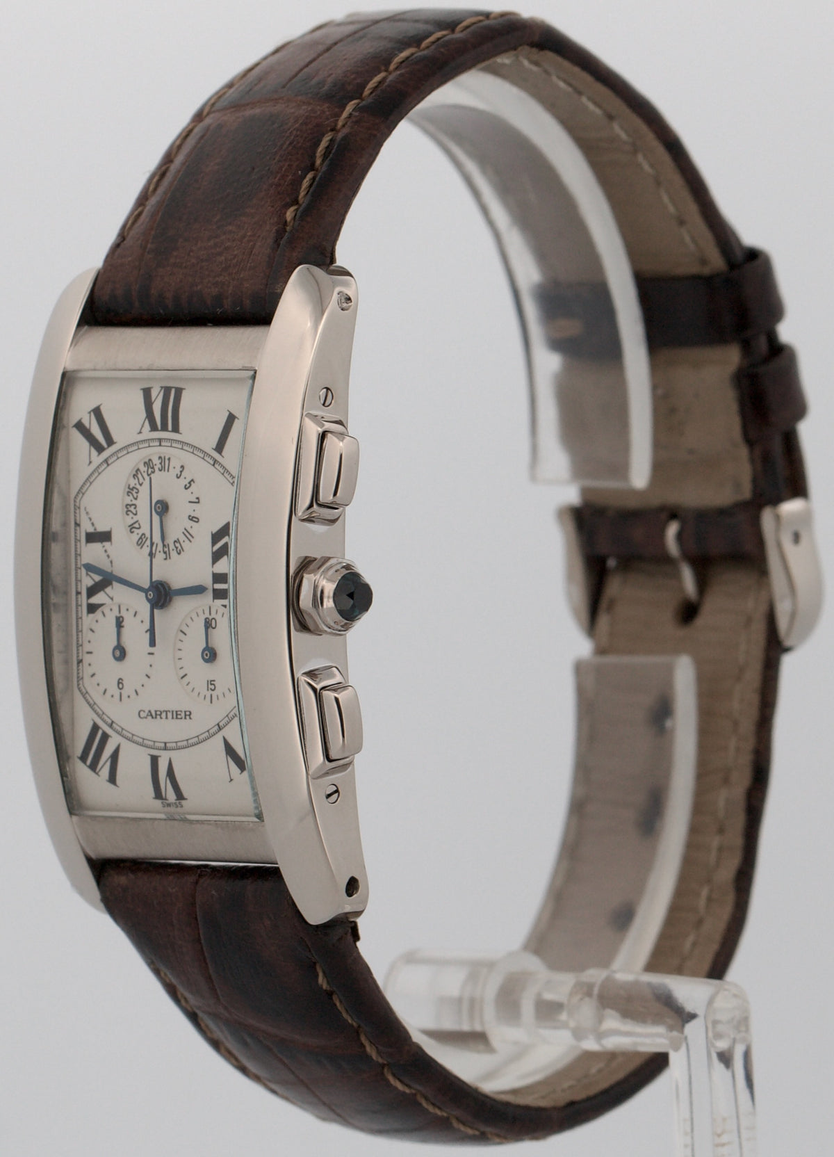 Cartier Tank Americaine 2312 W2603356 18K Ivory Roman 26mmX45mm Quartz Watch