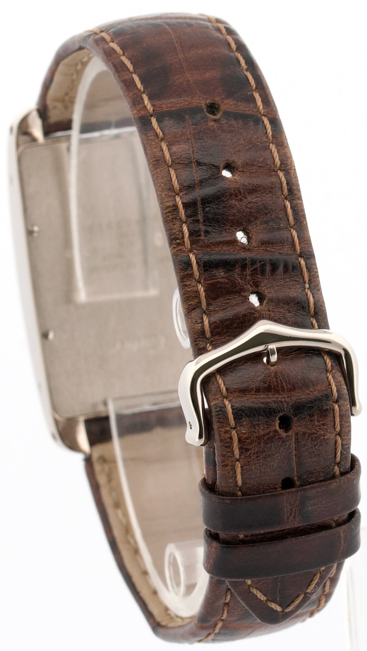 Cartier Tank Americaine 2312 W2603356 18K Ivory Roman 26mmX45mm Quartz Watch