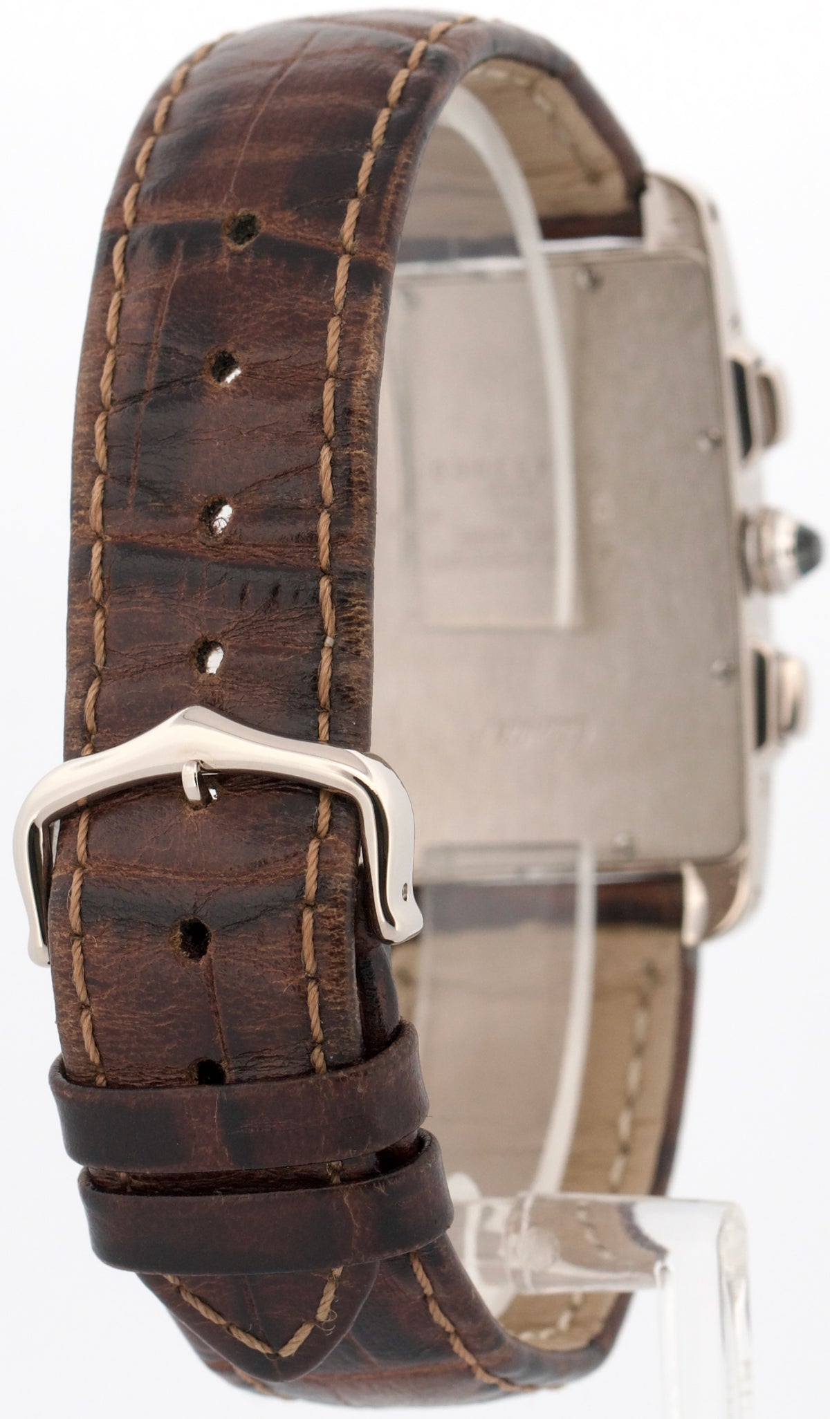 Cartier Tank Americaine 2312 W2603356 18K Ivory Roman 26mmX45mm Quartz Watch